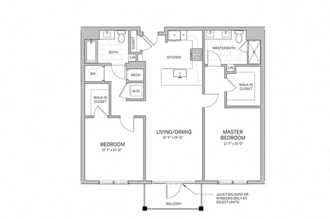 2 bed - b1 Floor Plan at AVE Blue Bell, Pennsylvania, 19422